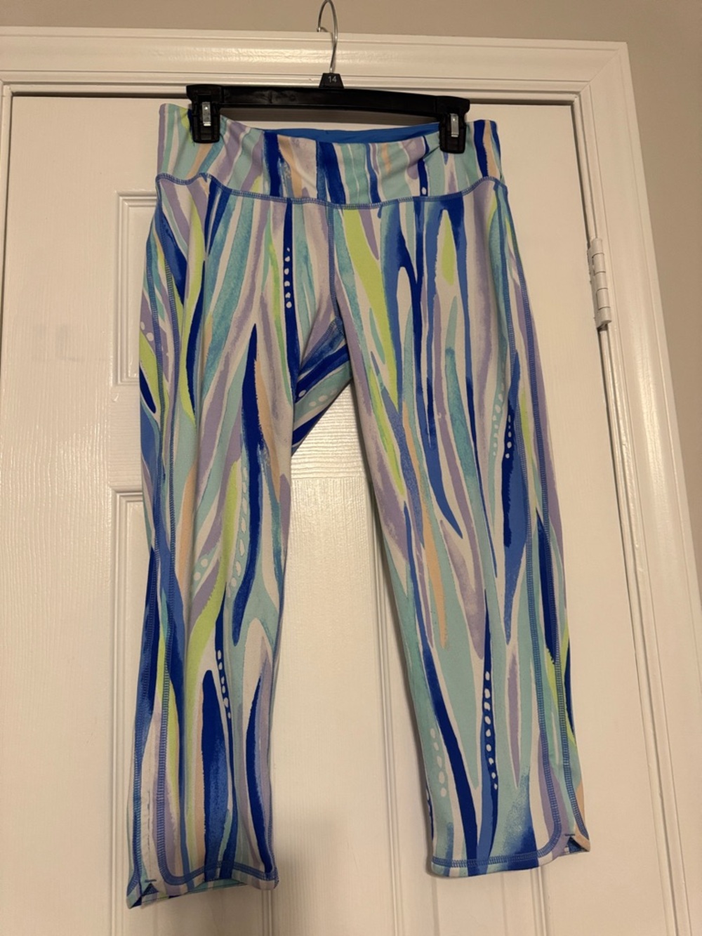 Lilly Pulitzer Multicolor Abstract Stripe Leggings — Blue, Green, Purple